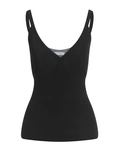 Max Mara Woman Top Black Size L Silk, Cashmere
