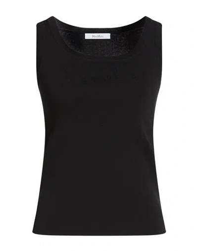 Max Mara Woman Top Black Size L Viscose, Polyamide