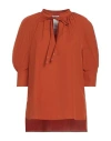 Max Mara Woman Top Brick Size 4 Cotton In Red