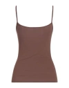 MAX MARA MAX MARA WOMAN TOP BROWN SIZE S VISCOSE, ELASTANE