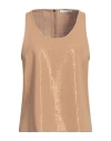 Max Mara Woman Top Beige Size 12 Polyester In Beige