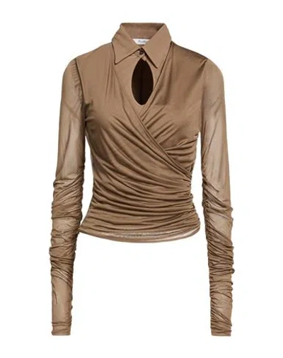 Max Mara Woman Top Camel Size M Viscose In Brown