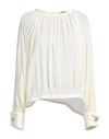 Max Mara Woman Top Cream Size 4 Silk In White