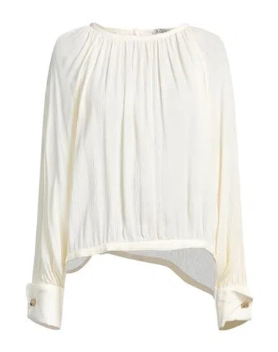 Max Mara Woman Top Cream Size 4 Silk In White