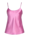 Max Mara Silk Satin Tank Top In Pink