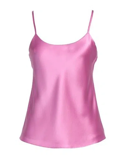 Max Mara Woman Top Fuchsia Size 6 Silk In Pink