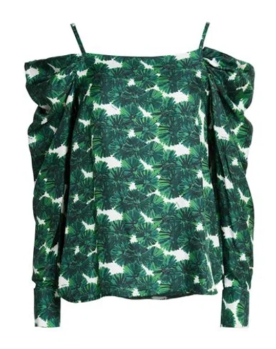 Max Mara Woman Top Green Size 6 Silk