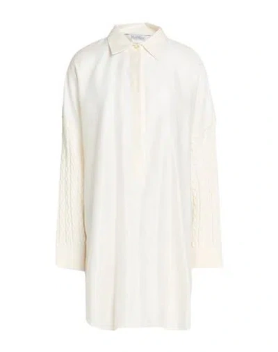 Max Mara Woman Top Ivory Size 10 Cotton, Polyamide, Elastane In Multi