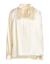 Max Mara Woman Top Ivory Size 14 Silk In White