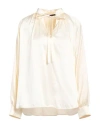 Max Mara Woman Top Ivory Size 14 Silk In White