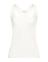 Max Mara Knitted Cashmere Tank Top With Racerback In White