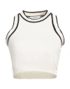 Max Mara Ruggero Cropped Cotton-blend Tank Top In White