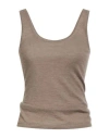 Max Mara Woman Top Khaki Size M Cashmere In Brown