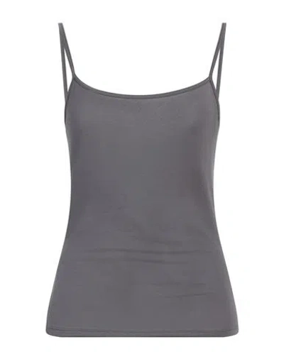 Max Mara Woman Top Lead Size M Viscose, Elastane In Grey