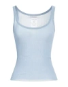 Max Mara Woman Top Light Blue Size S Silk
