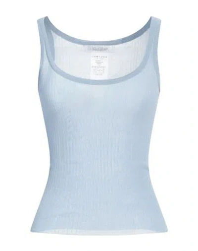 Max Mara Woman Top Light Blue Size S Silk In Blue