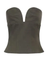 Max Mara Woman Top Military Green Size 6 Cotton In Green