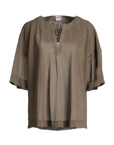 Max Mara Woman Top Military Green Size L Polyester, Cotton In Multi