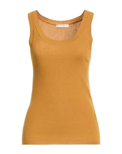 Max Mara Woman Top Mustard Size L Virgin Wool In Orange