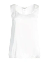 Max Mara Woman Top Off White Size 10 Silk, Elastane