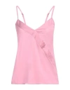 Max Mara Woman Top Pastel Pink Size 12 Cotton, Polyamide, Elastane