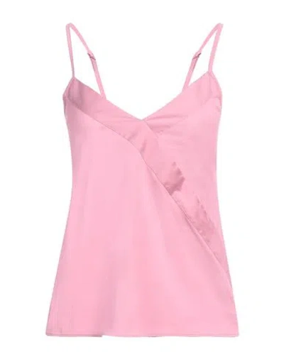 Max Mara Woman Top Pastel Pink Size 12 Cotton, Polyamide, Elastane