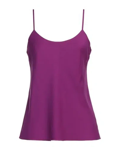 Max Mara Woman Top Purple Size 10 Silk