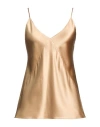 Max Mara Woman Top Sand Size 6 Silk In Gold