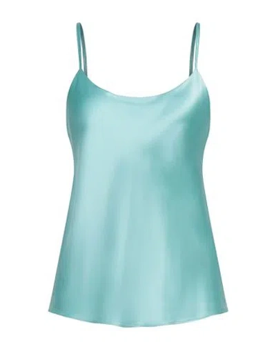 Max Mara Woman Top Sky Blue Size 8 Silk