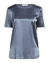 Max Mara Woman Top Slate Blue Size 6 Silk