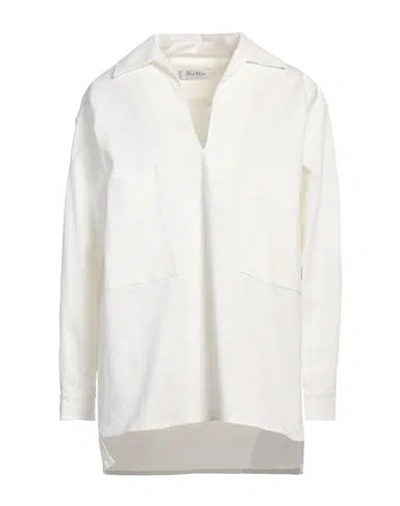 Max Mara Woman Top White Size 10 Cotton, Elastane