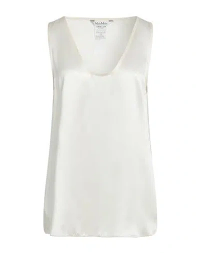 Max Mara Woman Top Ivory Size 8 Silk In White