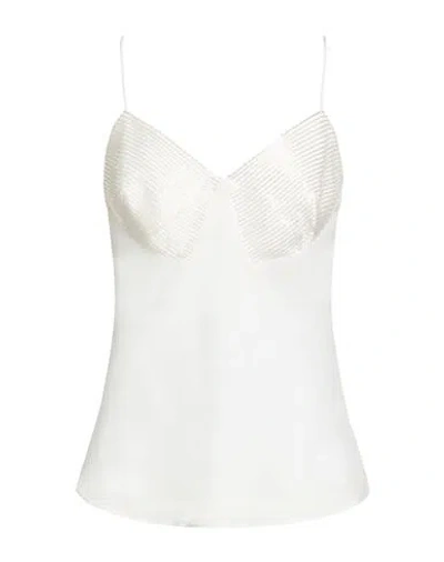 Max Mara Woman Top White Size 12 Silk