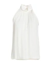 Max Mara Pleated Sleeveless Top In White