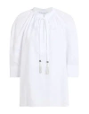 Max Mara Woman Top White Size 14 Cotton In White