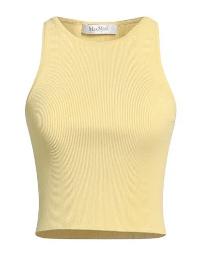 Max Mara Woman Top Yellow Size L Viscose, Polyester In Yellow