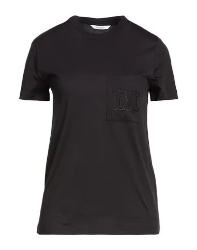 Max Mara Chic Short Sleeve Pocket T-shirt In Black