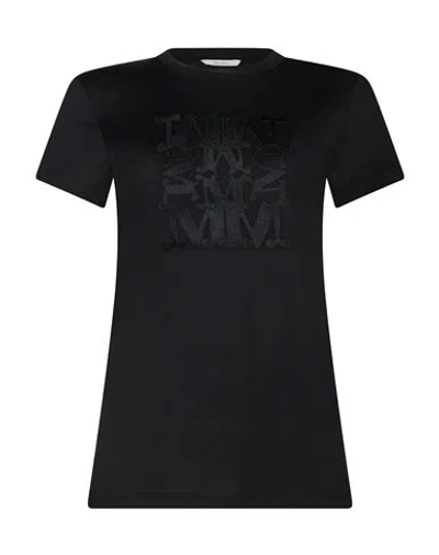 Max Mara Woman T-shirt Black Size M Cotton
