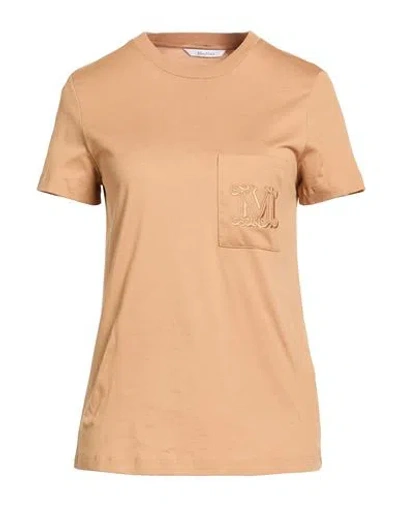 Max Mara Woman T-shirt Light Brown Size L Cotton