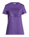 Max Mara Woman T-shirt Purple Size M Cotton