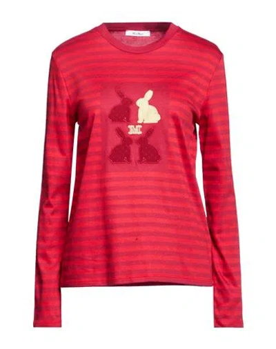 Max Mara Woman T-shirt Red Size L Cotton