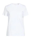 Max Mara Cotton T-shirt With Monogram And Patch Pocket In White