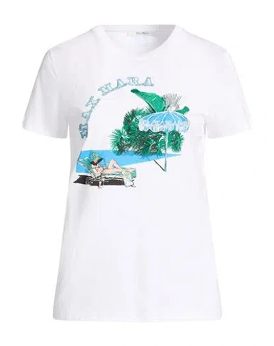 Max Mara Woman T-shirt White Size Xs Cotton In Multi