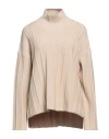 Max Mara Woman Turtleneck Beige Size L Virgin Wool In Beige