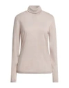 Max Mara Woman Turtleneck Beige Size L Virgin Wool
