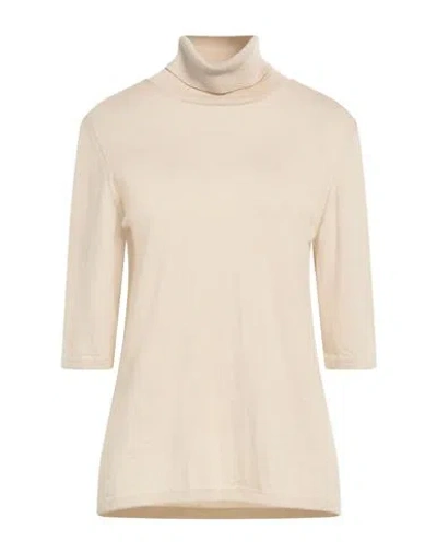 Max Mara Woman Turtleneck Beige Size L Virgin Wool