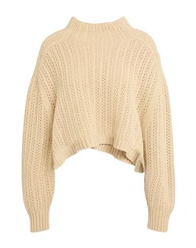 MAX MARA MAX MARA WOMAN TURTLENECK BEIGE SIZE L WOOL, CASHMERE