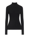 Max Mara Woman Turtleneck Black Size L Virgin Wool, Polyester In Black
