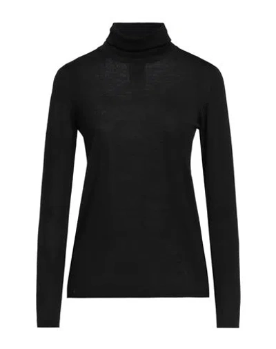 Max Mara Woman Turtleneck Black Size M Virgin Wool In Black