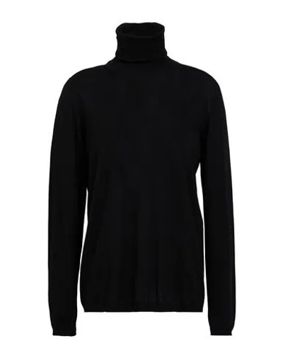 Max Mara Woman Turtleneck Black Size S Virgin Wool In Blue